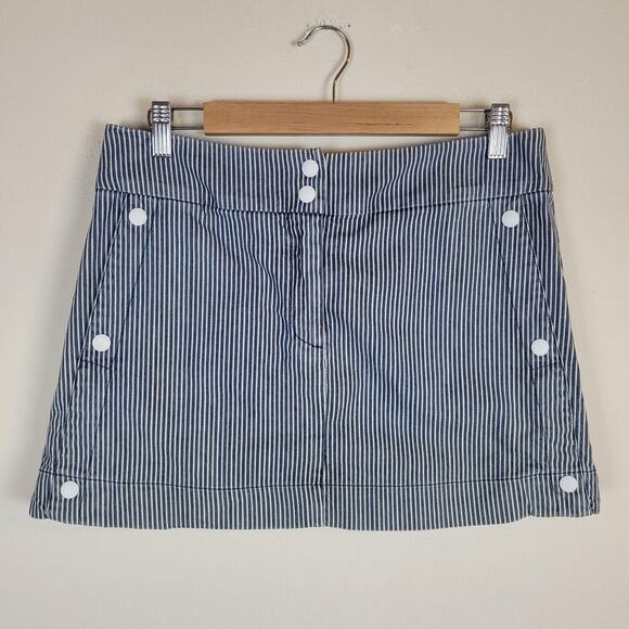 See By Chloé Dresses & Skirts - See By Chloe Skirt 8 Blue Denim Mini Railroad Stripe Nautical Preppy Boho Naval